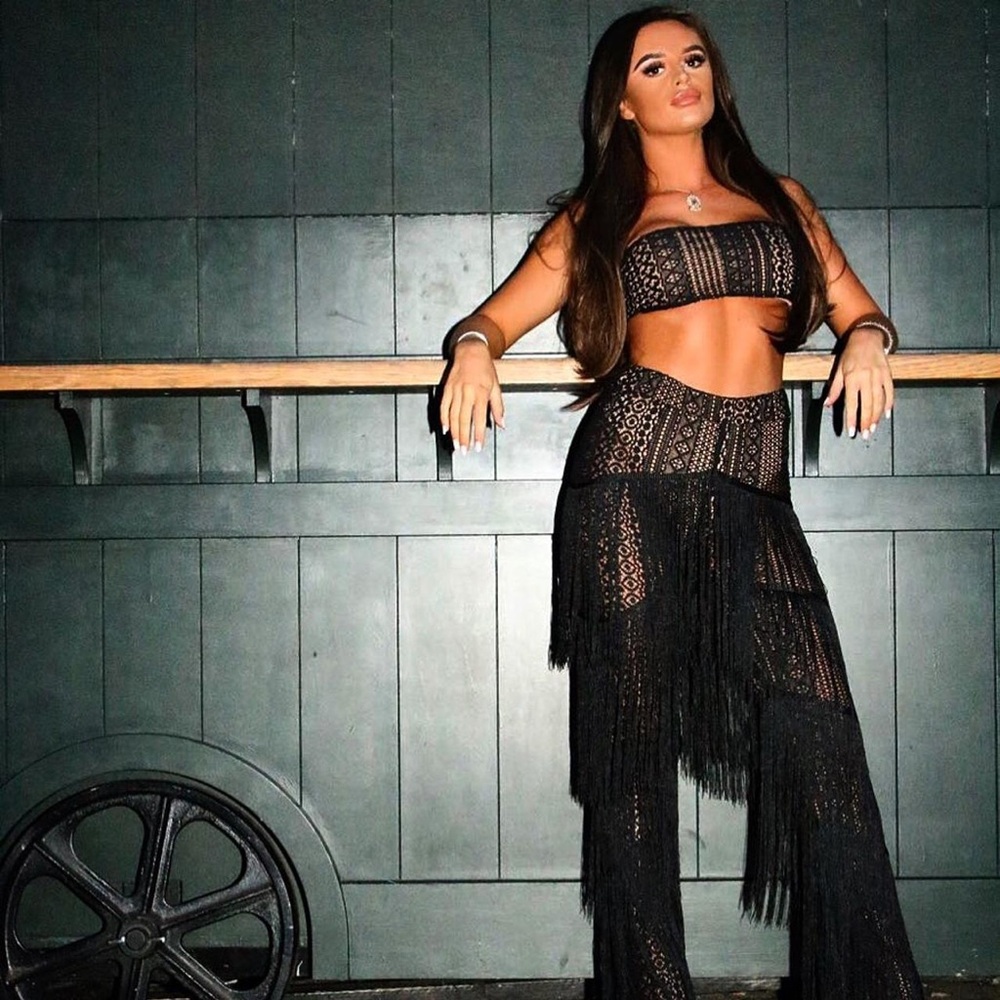 Black Fringe Two-Piece Set - Picture 7 of 7